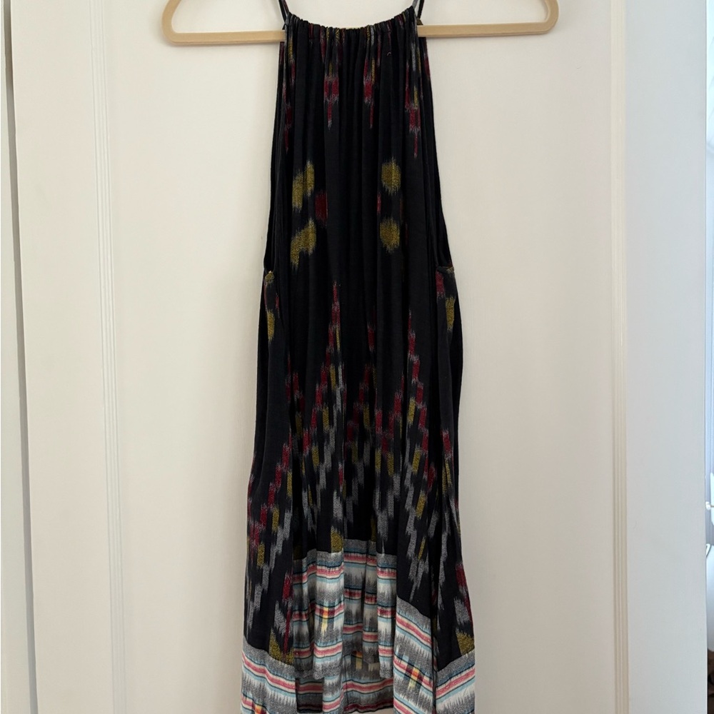 Charmer Cleobella Navy Multicolor Asymmetrical Dress